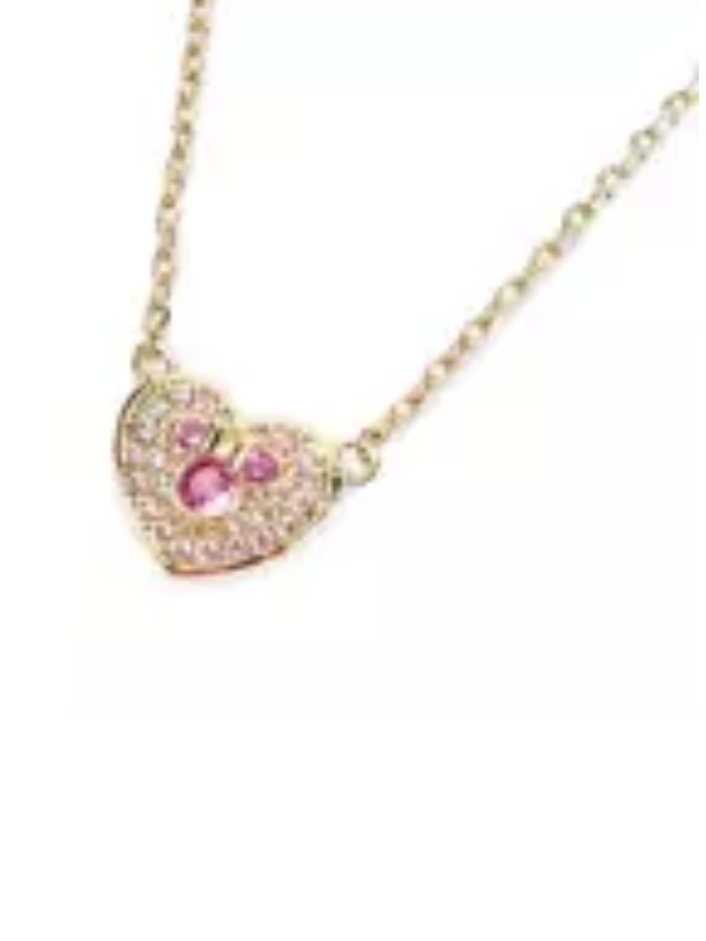 Mickey Mouse Icon Heart Pavé Necklace